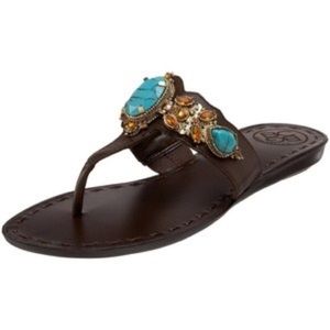BCBG turquoise gem sandals